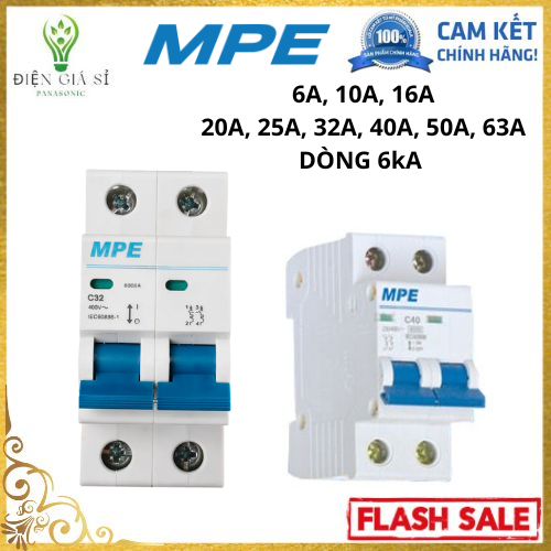Cầu Dao Tép 2 Pha(MP6-C232) Dòng 6kA, Chính Hãng MPE Bảo Hành 1 Năm