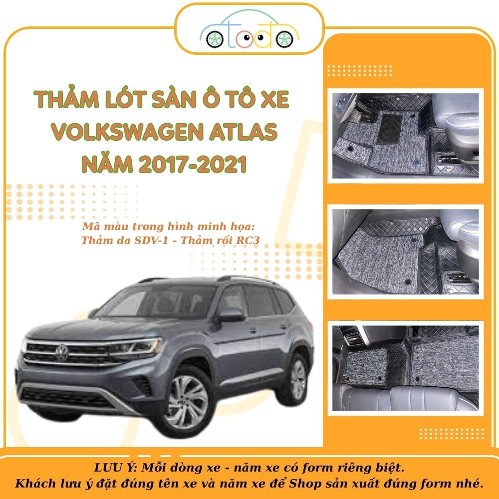 Lót sàn ô tô VOLKSWAGEN ATLAS năm 2017-2021 5 chỗ chống nước, không mùi