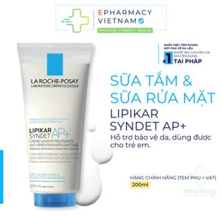  Sữa Rửa Mặt & Sữa Tắm LA ROCHE-POSAY Lipikar Syndet Cream-Gel Cho Da Khô Nhạy Cảm Mẫn Ngứa 200ml 
