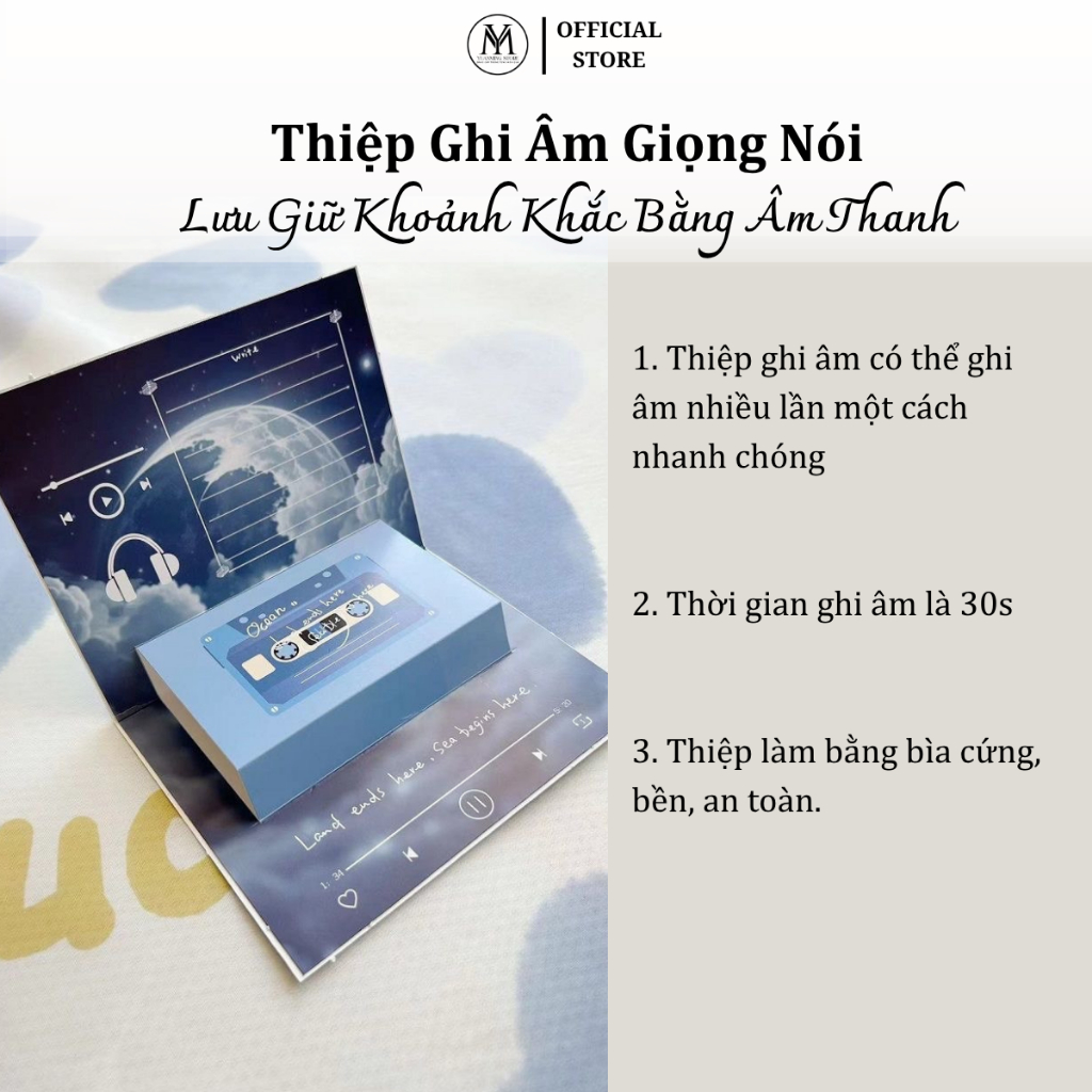 Thẻ Ghi Âm Giọng Nói Hình Băng Cát Sét Sáng Tạo - Thiệp Nói Ý Nghĩa 40S chúc sinh nhật, ngày lễ noel