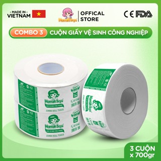 [COMBO 05] Giấy vệ sinh XANH VIỆT cuộn to công nghiệp Hannah Seyo 700gr/cuộn cao cấp mềm mịn dai bền