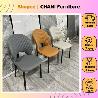  Ghế ăn Misa ngồi có tựa và hở lưng cao cấp bọc da PU chân sắt ghế đa năng ghế làm việc hàng nhập khẩu 