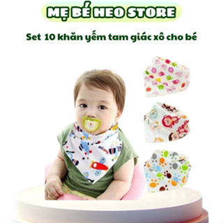  Gói 10 Chiếc Yếm Tam Giác Xô Quàng Cổ Cho Bé - Hàng Việt Nam 