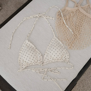 WOAA.STU• ÁO BIKINI CHẤM BI BUỘC DÂY FREESIZE CÓ MÚT NGỰC- ẢNH CHỤP THẬT