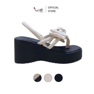 LOVIIECORNER -  SANDAL ĐẾ XUỒNG QUAI KẸP NGÓN ĐÍNH NƠ - SANDAL THỜI TRANG NỮ QUAI HẬU THUN ĐẾ XUỒNG CAO 8CM - S250602