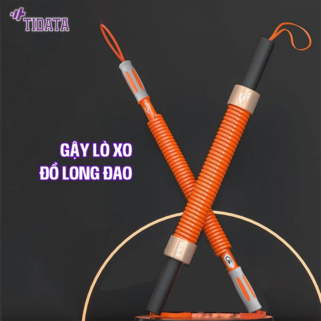 Gậy lò xo tập cơ tay TIDATA đồ long đao H.Y 20-100kg - tặng dây kháng lực đỏ power band