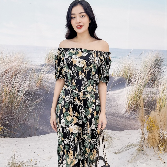 Bộ đồ nữ CARDINA chất liệu jumsuit thời trang trẻ trung 2JS01