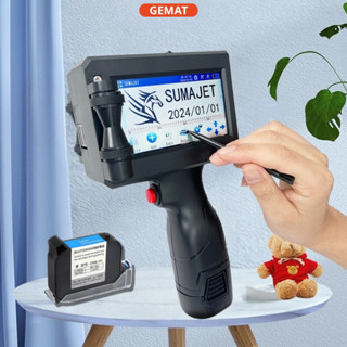  Máy in date cầm tay GEMAT phiên bản tiếng việt chiều cao in 2 đến 12.7mm chuyên in hạn sử dụng mã qr logo in mọi bề mặt 