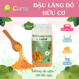 Đậu lăng đỏ cam san hô hữu cơ Markal - Giàu sắt - Cho bé 6m+
