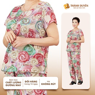  Đồ bộ Tole nữ trung niên  Big size  mặc nhà Thành Duyên quần dài thoáng mát - 1587TCD 