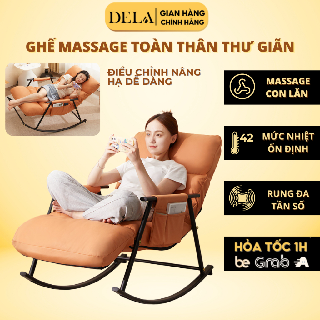 Ghế Massage Toàn Thân DELAX Massage Với Con Lăn 3D 2 Chiều Cùng Chế Độ Chườm Nóng 42 Độ - GMS03