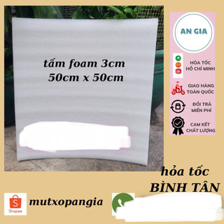 Tấm Mút Pe Foam Dày 3cm / 30mm / 30 li 50cm X 50cm Chống Va Đập, Làm Đệm Ghế