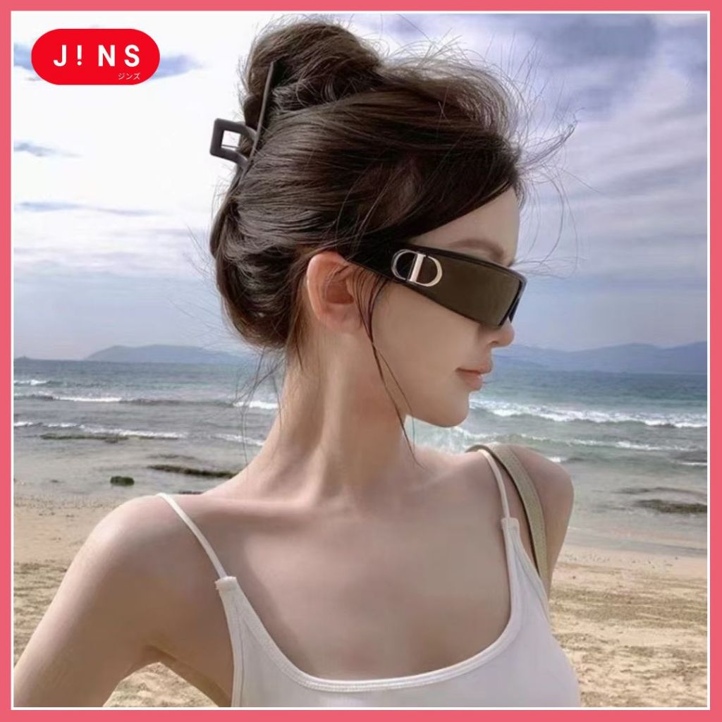 Kính mát thời trang cao cấp râm đen băng đô cài tóc cá tính vòng cung chữ D mùa hè đi biển bảo vệ mắt | BigBuy360 - bigbuy360.vn