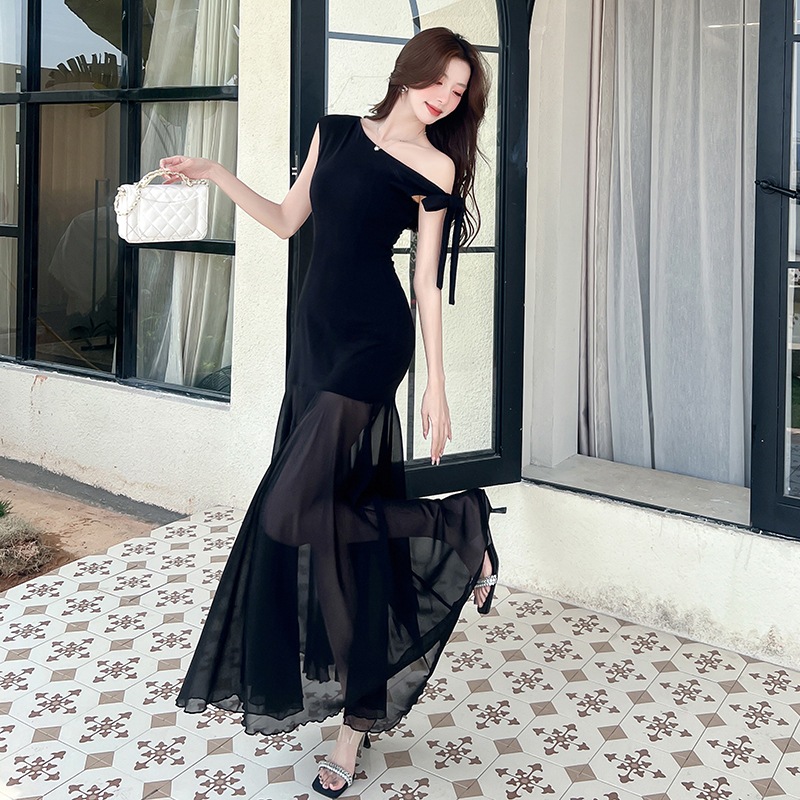 Đầm dự tiệc lệch vai dáng dài cao cấp xu hướng Jin Dress | BigBuy360 - bigbuy360.vn