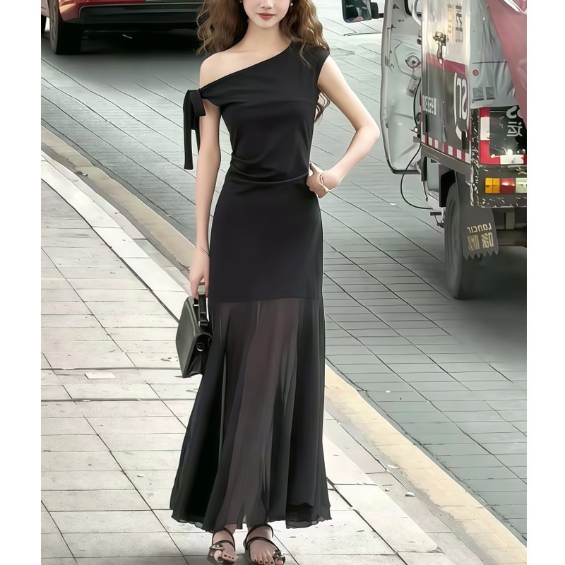 Đầm dự tiệc lệch vai dáng dài cao cấp xu hướng Jin Dress | BigBuy360 - bigbuy360.vn