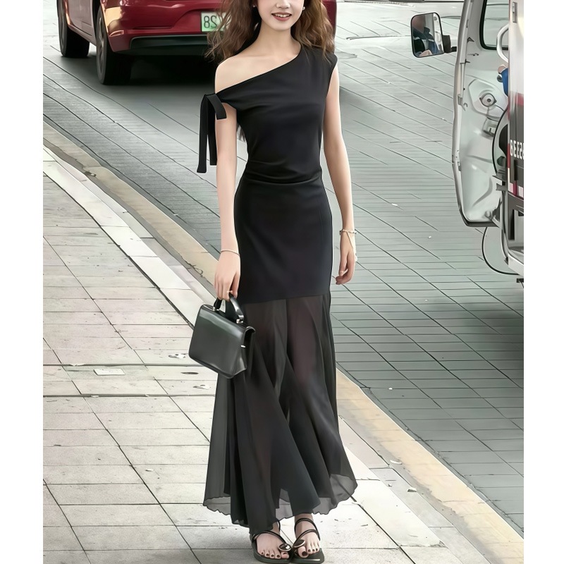 Đầm dự tiệc lệch vai dáng dài cao cấp xu hướng Jin Dress