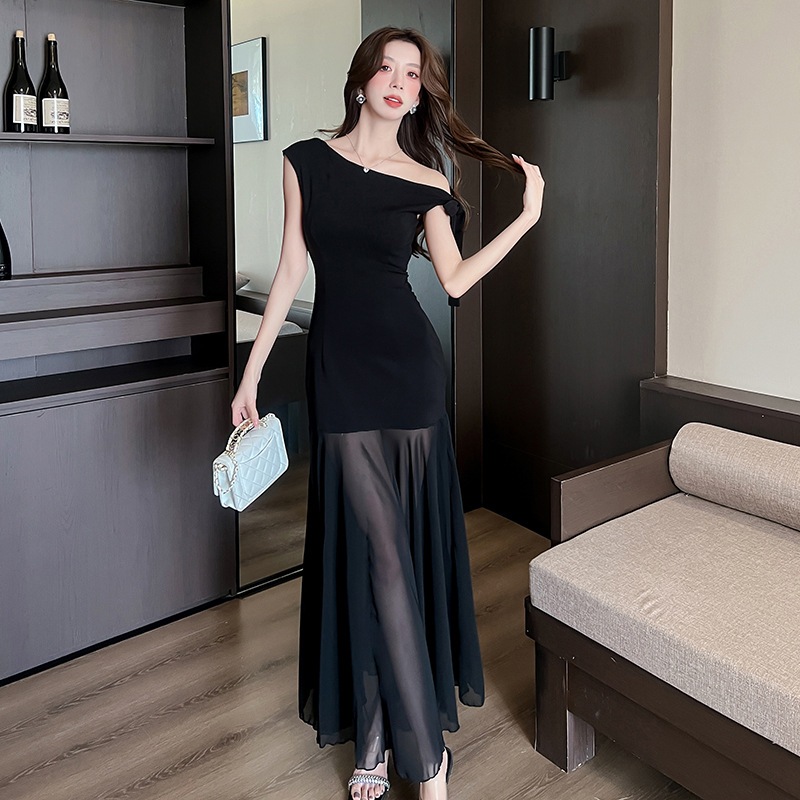 Đầm dự tiệc lệch vai dáng dài cao cấp xu hướng Jin Dress | BigBuy360 - bigbuy360.vn