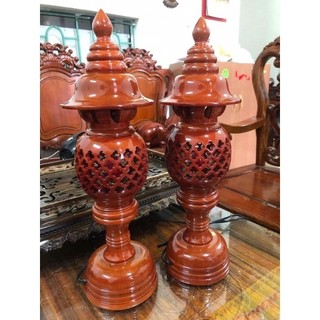 Cặp đèn thờ gỗ cao 41cm