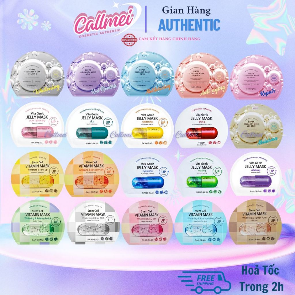 [ Banobagi ] Mặt Nạ Dưỡng Sáng, Làm Săn Chắc Da Banobagi Mask Super Collagen Vitamin 30g