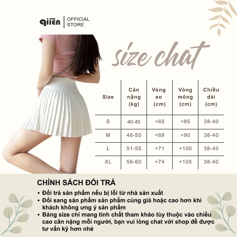 V102 [CÓ LÓT] Chân Váy Xếp Ly Ngắn QIIEN Dáng Xòe Basic Màu Đen Trắng, Chân Váy Tennis Cạp Cao Có Quần Bảo Hộ Cao Cấp | BigBuy360 - bigbuy360.vn