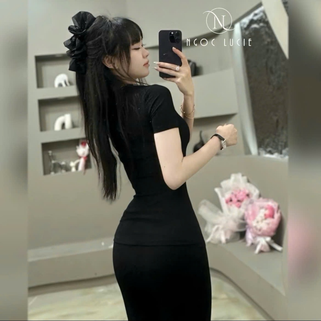 S332 - Set Đồ Nữ Quần Ống Loe Cạp Trễ + Áo Tay Ngắn Cổ Tròn - Ngọc Lucie | BigBuy360 - bigbuy360.vn