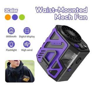  Quạt Tích Điện Đeo Thắt Lưng Nhỏ Gọn Tiện Lợi 100 Cấp Độ Gió Pin 6000mAh Làm Mát Lên Đến 12H 