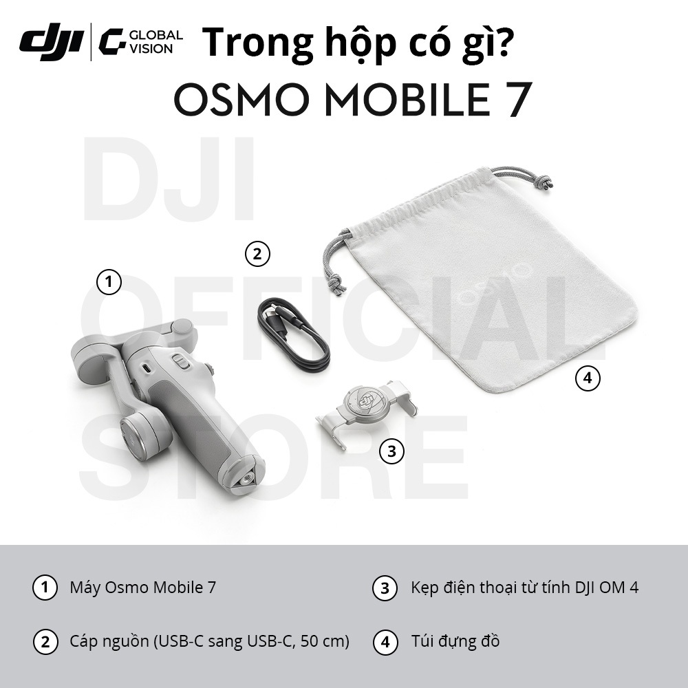 Gimbal chống rung điện thoại DJI Osmo Mobile 7 theo dõi chủ thể, 7P có mô đun tích hợp đèn chiếu sáng (DJI OM 7 Series) | BigBuy360 - bigbuy360.vn