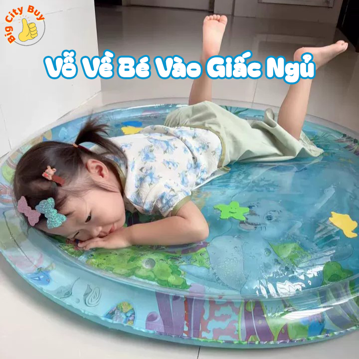 Thảm nước đệm nước mát cho bé nhún đệm nước chống tràn tặng kèm bơm, thảm nước cho em bé bò trườn_thumbnail_7