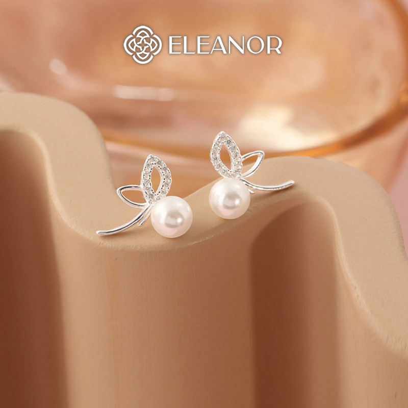 Bông tai nữ chuôi bạc 925 Eleanor Accessories tai thỏ đính đá phụ kiện trang sức khuyên tai 9930