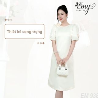 Đầm EMY EM9383 Suông Kem Phi Thiết Kế Cao Cấp Phù Hợp Đi Tiệc Đi Chơi Sang Chảnh