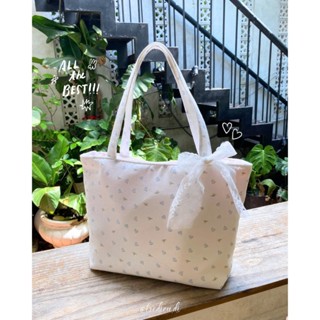 [ Không kèm phụ kiện ren nơ ] Peony túi tote đứng form có dây kéo Bé Điệu 3 size