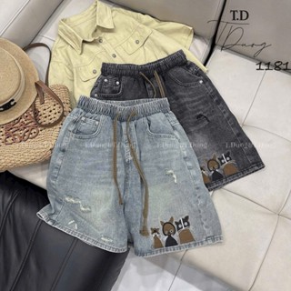 (HOT 2025) Quần Ngố Jean Nữ Cạp Chun Co Giãn Mềm Mịn – Quần Short Bò Ống Rộng Cao Cấp Mặc Nhà Đi Chơi Đẹp