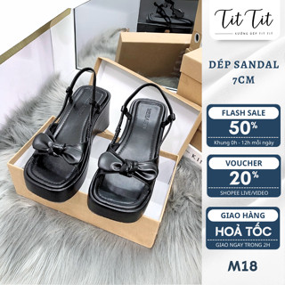 Dép sandal đế cao 7 phân dép quai hậu nữ độn đế siêu nhẹ siêu êm thời trang nữ hàn quốc M18
