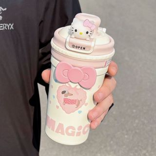  Bình Giữ Nhiệt Cốc Uống Nước Mèo Kitty Có Ống Hút Dễ Thương Cầm Tay Tiện Dụng Cho Bạn Gái 