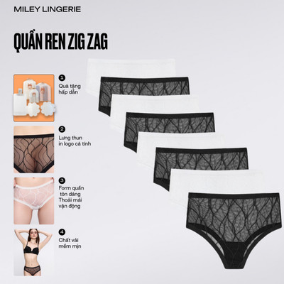 Combo 8 Quần Lót Nữ Ren Họa Tiết ZigZac Miley Lingerie Thoáng Khí Mềm Mịn