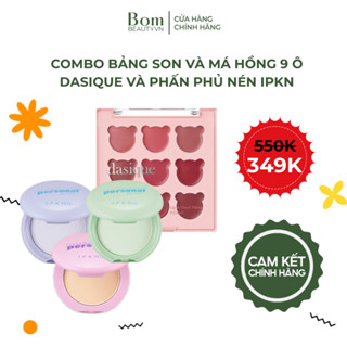 Combo Tiện Lợi Son Kiêm Má Hồng Kem 9 Ô Dasique Và Phấn Phủ Nén Daiso IPKN Personal Perfume Powder Pact