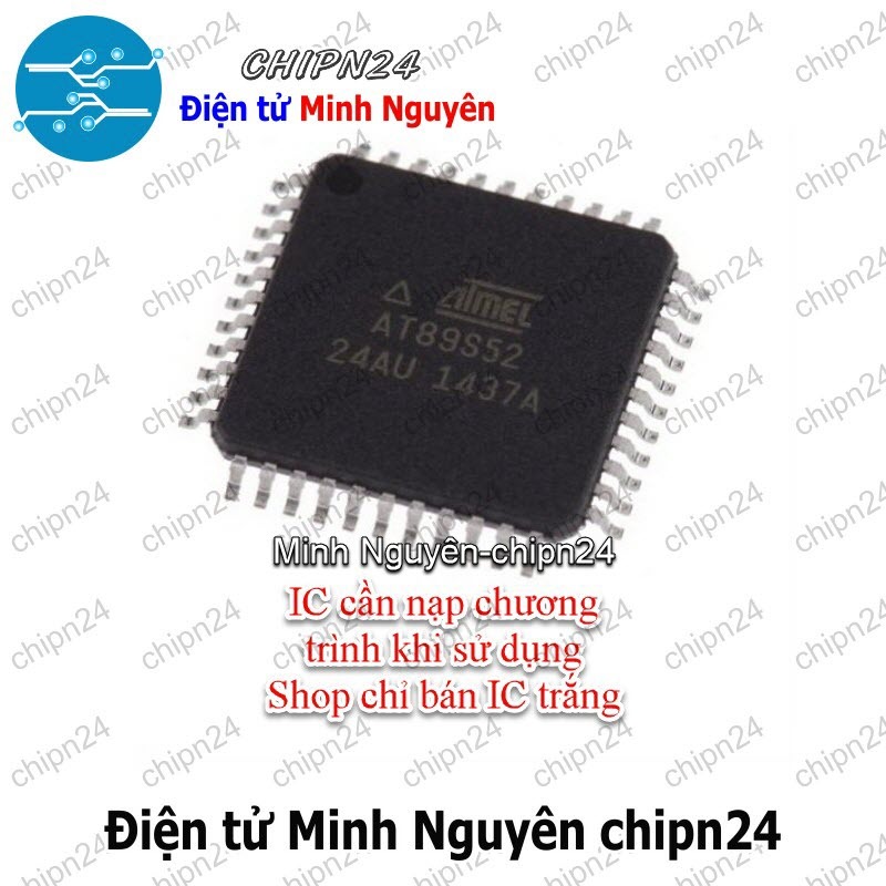 [1 con] (SOP) IC Dán AT89S52-24AU TQFP-44 (SMD) (89S52)