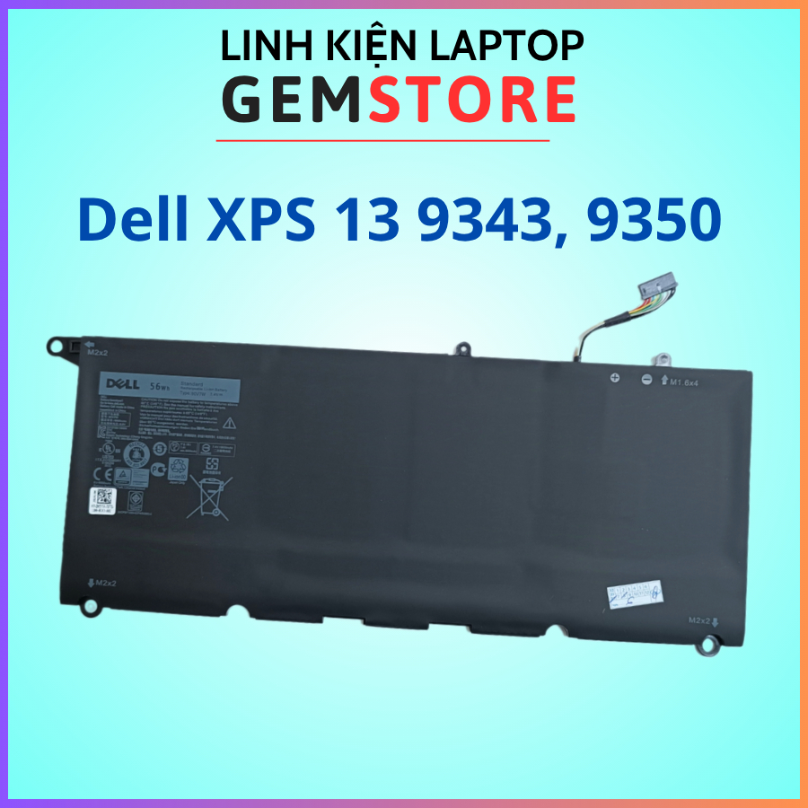 Pin Laptop Dell XPS 13 9343, 9350 - 90V7W 56Wh - Pin Dell New - ZIN