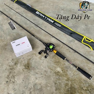 [Combo Máy Ngang] Cần Lure Monster Bantam + Máy Cemreo RS tay trái + Kèm sẵn dây pe