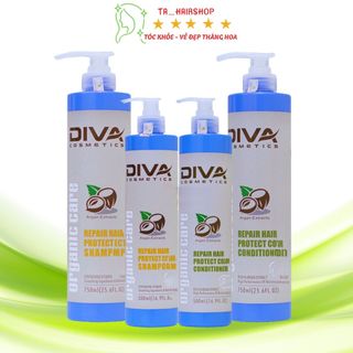  Cặp Dầu Gội Dầu Xả Diva Colagen 500ml - 750ml - Bảo Vệ Màu Tóc - Hỗ Trợ Phục Hồi Tóc Hư Tổn 