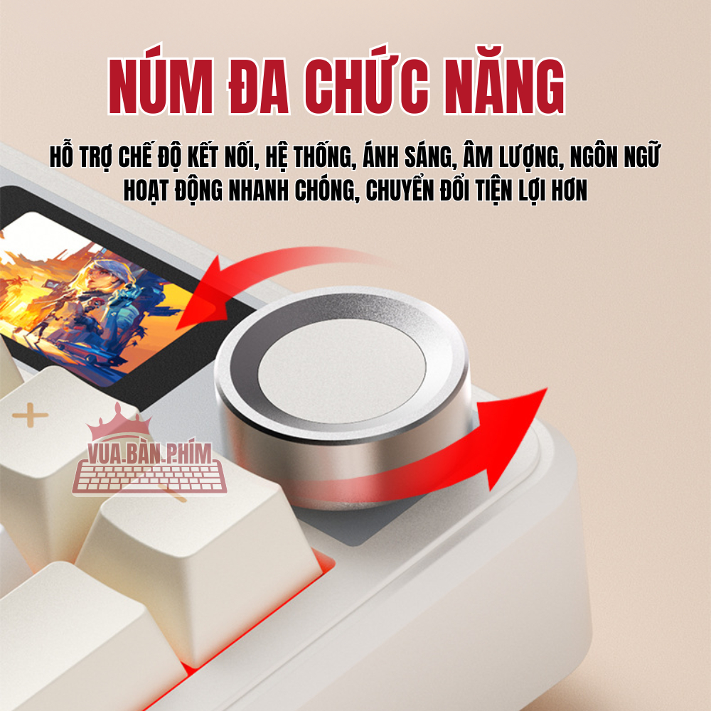 Bàn phím cơ không dây Aula F108 | aula f108 pro, màn hình tùy chỉnh , mạch xuôi, 3 mode, hotswap, led rgb, full foam | BigBuy360 - bigbuy360.vn