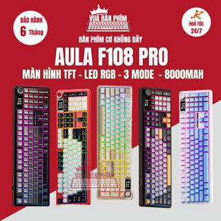 Bàn phím cơ không dây Aula F108 | aula f108 pro, màn hình tùy chỉnh , mạch xuôi, 3 mode, hotswap, led rgb, full foam