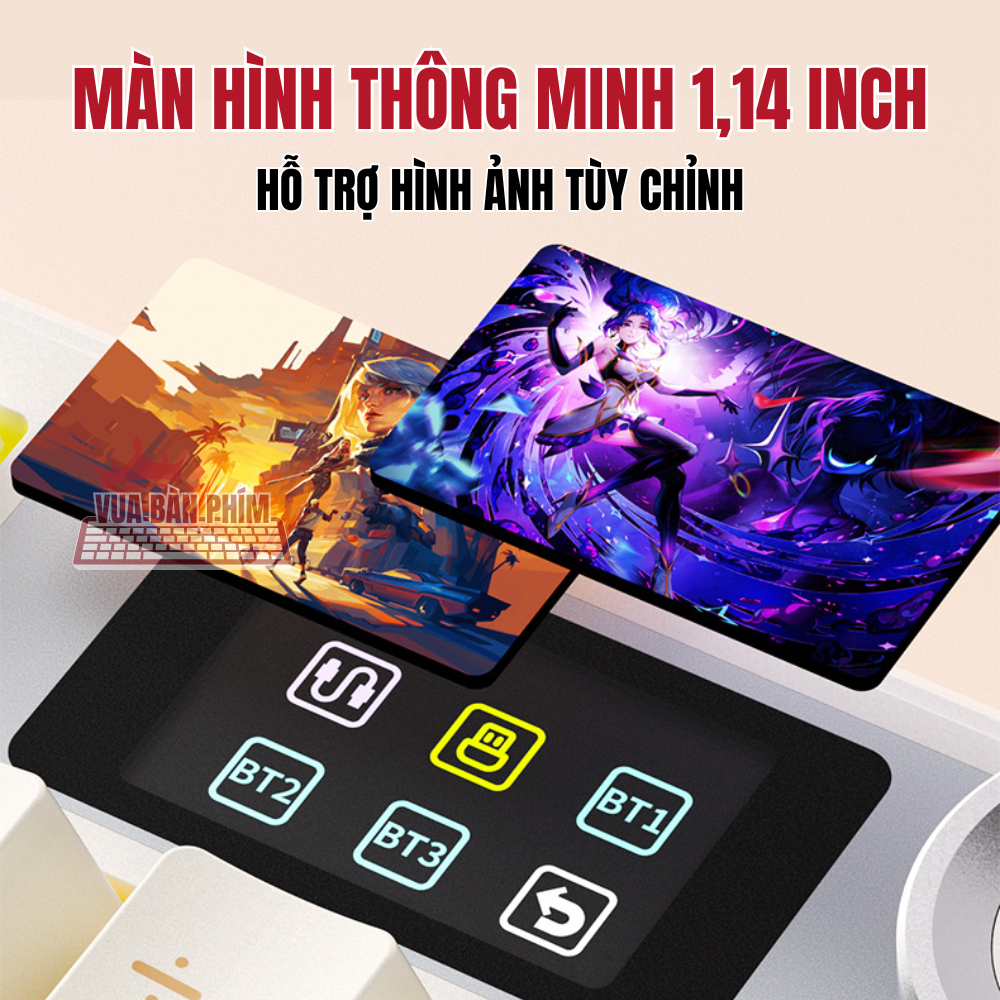 Bàn phím cơ không dây Aula F108 | aula f108 pro, màn hình tùy chỉnh , mạch xuôi, 3 mode, hotswap, led rgb, full foam | BigBuy360 - bigbuy360.vn