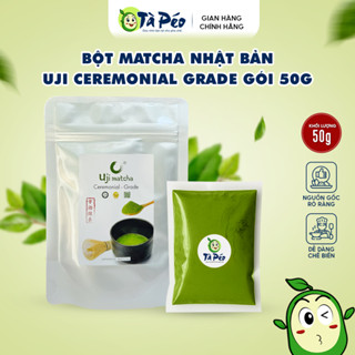 Bột Matcha Uji Ceremonial Nhật Bản gói chiết 50g thơm dịu có vị tảo làm matcha latte nguyên liệu pha chế TÀ PÉO