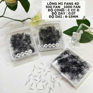 Lông Mi fan volume 4D (500fans) - Dài 8-15mm - Cong C CC D - Dày 0.07mm_lông mi fan mềm mịn siêu đẹp _xưởng mi xuất khẩu