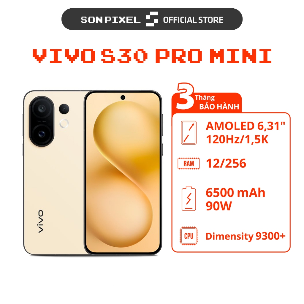  Điện Thoại vivo S30 Pro Mini Chip Dimensity 9300+ Ram 12GB 16GB Pin 6500 mAh. SonPixel 