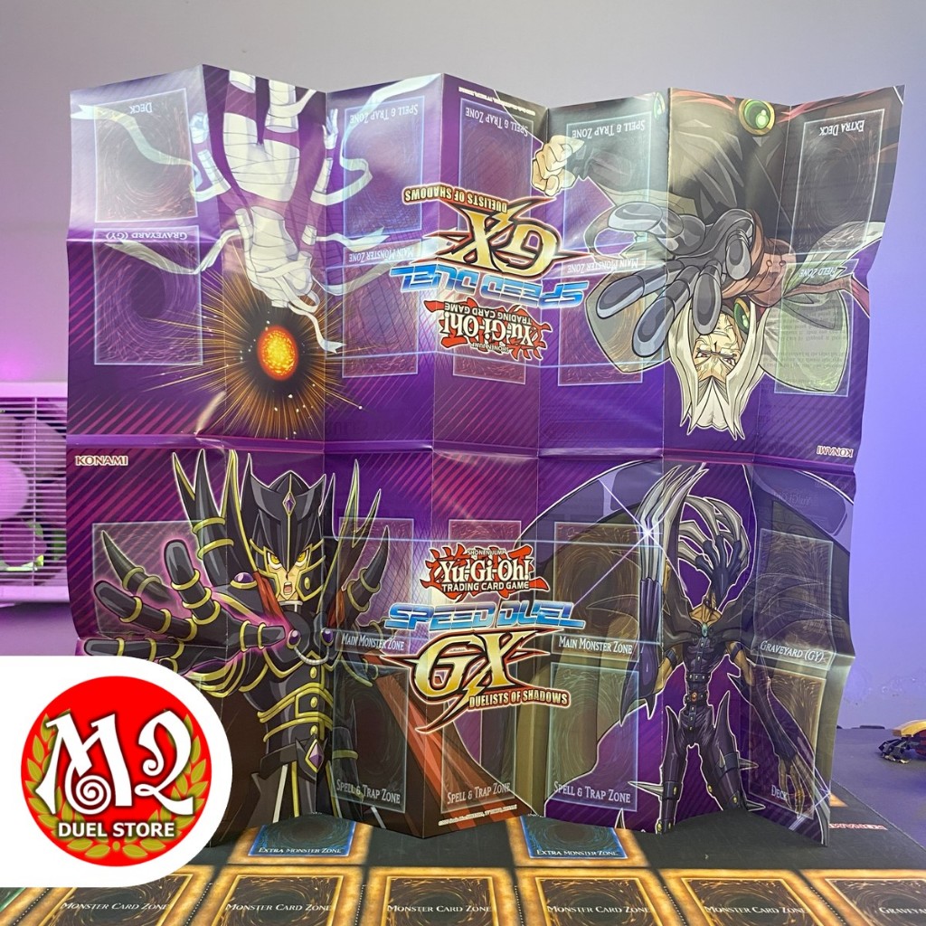 Bàn đấu bài 2 người chơi Playmat Yugioh SGX3 bằng giấy từ hộp Speed Duel GX Duelists of Shadows