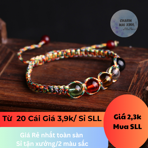 [GIÁ SỈ] Vòng tay chỉ Đỏ - chỉ Ngũ sắc đá Ngũ sắc Phong Thuỷ May Mắn Bình An Tài Lộc Charm