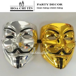 Mặt Nạ Hacker Anonymous bạc bóng Hóa Trang Halloween