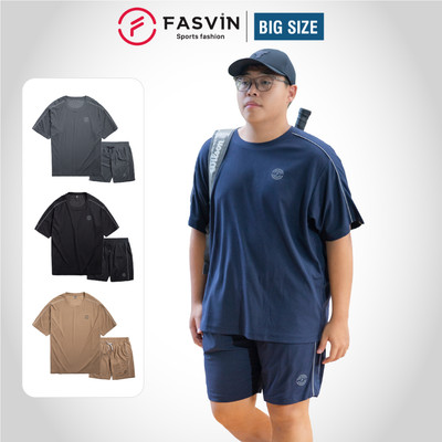 Bộ quần áo nam mùa hè BIG SIZE  FASVIN từ 80 đến 140 kg chất thể thao bền đẹp AT25206